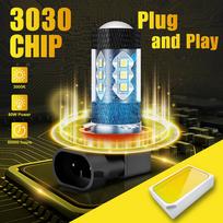 2pcs LED Fog Light Car Headlight Bulbs Golden Yellow IP65 DRL Daytime Running Light 100W A380 Aluminum Heatsink CHINA white