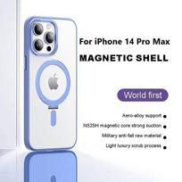 Matiniuotas skaidrus dėklas iPhone 14 Pro Max su žiedu laikikliu, magnetinis telefono dėklas 11 12 13 14 Pro Max, palaikantis belaidį įkrovimą For iPhone13Pro Max šviesiai mėlyna spalva
