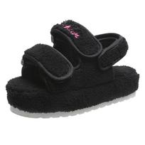 Independent Station Foreign Trade Large Size Fashion Women's Shoes 2025 Autumn New European and American Suede Flat-bottomed Women's Slippers 35 juoda