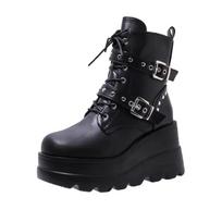 2024 2024 Goth Platformos Auliuko Chelsea Batai Moterims New Rock Emo Stambūs Grunge Pleištai Motocikliniai Batai Dideli Dydžiai 43 Booty Moteris 36 juoda
