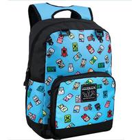 Minecraft Theme Oxford School Bag Large Capacity Travel Bag Kid Gift Blue