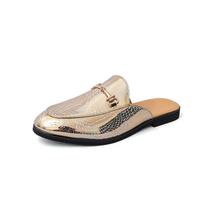 Classic British Style Men Half Drag Shoes Casual Leather Slip-On Breathable Loafers High Quality Comfy Designer Walking Shoes 39 auksas