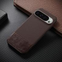 Applicable to Google PIXEL 9Pro XL mobile phone case, Google 8A creative two-color splicing plain leather pattern anti-drop leather case google pixel 8 tamsiai ruda spalva