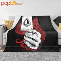 Poker Game Playing Cards Gambler Hands Casino Holdem Ultra-Soft Blanket Quilt Winter Sofa Cover Bed Covers 102x76cm
