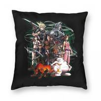 Final Fantasy Vii Collage Square Pillowcase Polyester Linen Velvet Printed Zip Decor Throw Pillow Case Sofa Cushion Cover Peach skin 18*18(CM)-1Pcs