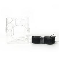 Transparent Instant Camera Cover with Shoulder Strap Anti Scratch Protective Shell Crystal for Fujifilm Instax Mini 41 šviesiai pilka spalva