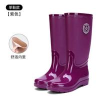 Water shoes women's tall tube women's adult rain shoes new trend boots waterproof and non-slip long water shoes are universal in all seasons 40 juoda