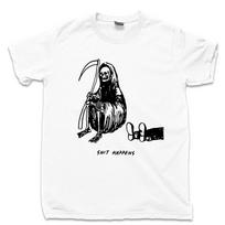 Grim Reaper T Shirt Skeleton Statue Figure Mask Costume Necklace Ring Tattoo Tee S