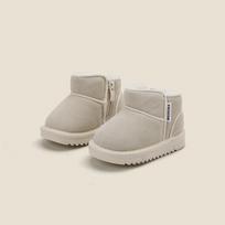 Korean Style Versatile Kids' Cotton Snow Boots, Solid Color Winter Walking Shoes, Plus Velvet for Toddlers and Babies. Factory Order 15-19 (Order 120 pairs)