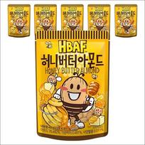 HBAF Medaus sviesto migdolai (Saldūs ir sviestiniai skrudinti migdolai) 40g x 6 pakuotės 40g x 6pack yellow
