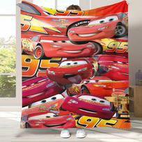Cartoon Cars Lightning McQueen Flannel Blanket,Ultra Soft Warm Plush Throw for Home Bedroom Bed Sofa Cover Office Camping gift 75x90cm