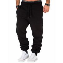 Men's Cotton Blend Jogger Sweatpants With Elastic Waist And Adjustable Drawstring Black,L