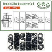 180Pcs Black Rubber Grommet Set Dustproof Anti-Scratch Hole Protectors Sealing Rings for Machinery Automotive Electrical Wiring Black 180Pcs