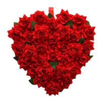Heart Wreath Valentine's Day Wreath Valentines Day Gift Flower Wreath Valentines Day Decoration for Birthday Indoor Outdoor raudona