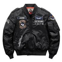 Žieminė vyriška striukė, karinė, motociklininko, Ma-1, aviacijos piloto, vyriška beisbolo bomber striukė M(Asian size) mėlyna