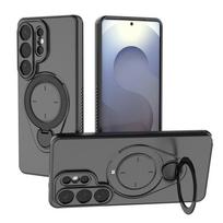 Samsung S26 Ultra 360 Ring Shield Soft Protective Case - Anti-Fall, Car Ring Compatible Lanyard pilka