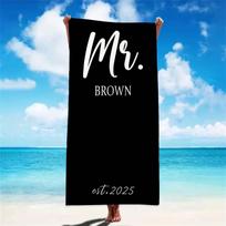 1pcs Mr & Mrs Beach Towel Custom Name Beach Towel Honeymoon Gift Summer Lovers Summer Vibe Wedding Gift Personalized Beach Towel 50x100cm