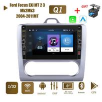 8 colių Android automobilinis radijas, skirtas Ford Focus EXI MT AT 2 3 Mk2 Mk3 2004-2011 su mygtuko rankenėle Multimedijos grotuvo navigacija GPS 1+32GB 1+32GB,A black