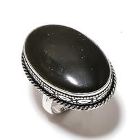 Black Onyx Gemstone Handmade 925 Sterling Silver Jewelry Ring Size 7 Z0f54