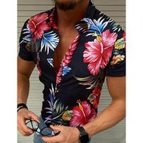 Men's Shirt Button Summer Floral Shirts for Men Street 3d Print Plus Size Hawaiian Shirts Beach Breathable Short Sleeve 3XL