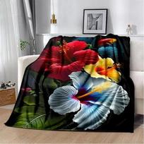 HD Graži Gėlė Ramunė Rožė Chrizantema Antklodė, Minkšta Mesta Antklodė Namams Miegamajam Lovai Sofai Piknikui Kelionei Užklotas s#(1) 75X95CM pilka spalva