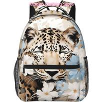 Juokingas mielas leopardas Lengvas nešiojamojo kompiuterio kuprinė Lengvas daugiafunkcinis kelioninis kasdienis krepšys Unisex kolegijos kuprinės vyrams W One Size