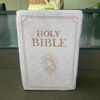 Netoksiška Biblijos eilutės pagalvė Jauki tikėjimo Biblijos pagalvė Krikščioniškas namų dekoras Biblijos pagalvė Knygos pliušinė pagalvė-antklodė Realistiškas dizainas sofai 32cm white