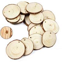 Apvalios pušies medienos riekelės: Pasidaryk pats poliruoti medžio rievės fotografijos rekvizitams ir sienų dekoravimui Diameter 6-7CM, Thickness 0.5CM beige