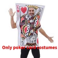 Halloween Funny Spades Blocks And Hearts Poker Cards Costume Jumpsuit For Party Performances With Polyester Fabric For Adults Heart K white