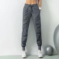 Sweatpants Fabric Drawstring Running Sport Joggers Women Quick Dry Athletic Gym Fitness with Two Side Pockets Exercise Pants XS