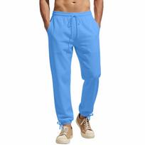 Men Drawstring Waist Casual Sweatpants Relaxed Fit Elastic Ankle Lounge Pants with Pockets Suitable for Daily Wear L