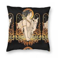Artemis Goddess Diana Mytho Pillowcase Polyester Linen Velvet Printed Zip Decorative Pillow Case Car Cushion Cover 18 Peach skin 18*18(CM)-1Pcs