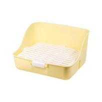 Anti-Tipping Rabbit Toilet Splash-Proof Stable Guinea Pig Toilet Rectangular Detachable Animal Litter Box Indoor Use geltona