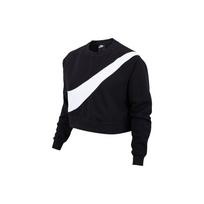 Nike Sportswear Swoosh Fleece apvalios apykaklės džemperis moterims Džemperis Juodas CV8654-010 XL black