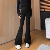 Maternity Flare Shark Pants: Belly Support, Hip-Lifting, Casual Slimming Pants for Pregnant Women - Perfect for Spring and Autumn. M (below 110 kg) juoda