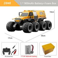 Naujas 8 ratų automobilis su nuotolinio valdymo pultu 8WD Visureigis Vandens transporto priemonė Stunt car 8 ratų Didelio greičio lenktyninis sunkvežimis Atsparus vandeniui Traukinys 2.4G Nuotolinio valdymo automobilio žaislas Berniuko dovana geltona