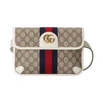 Gucci fanny pack Ophidia distressed old flower logo gold label red and blue webbing canvas 95cm shoulder strap basic package (bag + dust bag) mėlyna