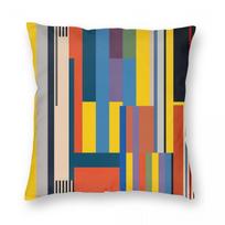 Bauhaus Rising Pillowcase Polyester Linen Velvet Pattern Zip Decorative Throw Pillow Case Room Cushion Cover 45X45 Peach skin 18*18(CM)-1Pcs