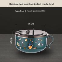 Dormitory Student Instant Noodle and Meal Bowl with Drainer Lid