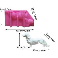 Sausage dog animal candle silicone mold cute dog epoxy resin silicone mould home decor ornament dog concrete cement gypsum molds pink