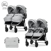 Sportinis dvynukų vežimėlis Lorelli Duo Grey/Silver