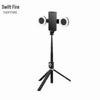Xunhuo Bluetooth Selfie Stick Tripod with Fill Light juoda spalva