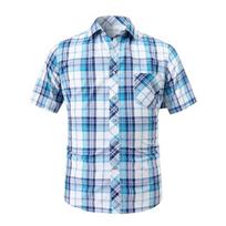 Mens Plaid Short Sleeve Casual Summer Thin Shirt S