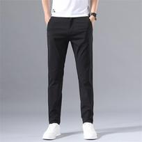 Spring Autumn Thin Slim Men Casual Pants Classic Business Cotton Stretch Golf Trousers Korean Fashion Male Clothing Pants 28 juoda