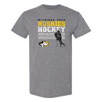 Michigan Tech Retro Ice Hockey T-Shirt - Graphite Heather M