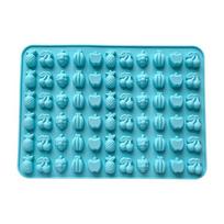 66 Cells Gummy Molds Trays Fruit Shapes Grape Shape Chocolate Molds Cherries Shape Food-Grade Silicone Pudding Mould mėlyna