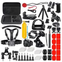 70-in-1 Action Camera Accessory Kit for GoPro, Yi, DJI – Includes Selfie Stick & Wrist Strap