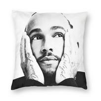 F1 Lewis Hamilton 44 Pillowcase Polyester Linen Velvet Pattern Zip Decor Pillow Case Sofa Cushion Case Peach skin 18*18(CM)-1Pcs
