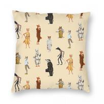 Fantastic Mr. Fox Square Pillowcase Polyester Linen Velvet Printed Zip Decor Car Cushion Cover 45X45 Peach skin 18*18(CM)-1Pcs