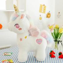 Fantasy Unicorn Plush Toy Pony Pillow Elastic Fabric Full of Girl Heart Doll Girl Gift 55cm rožinė